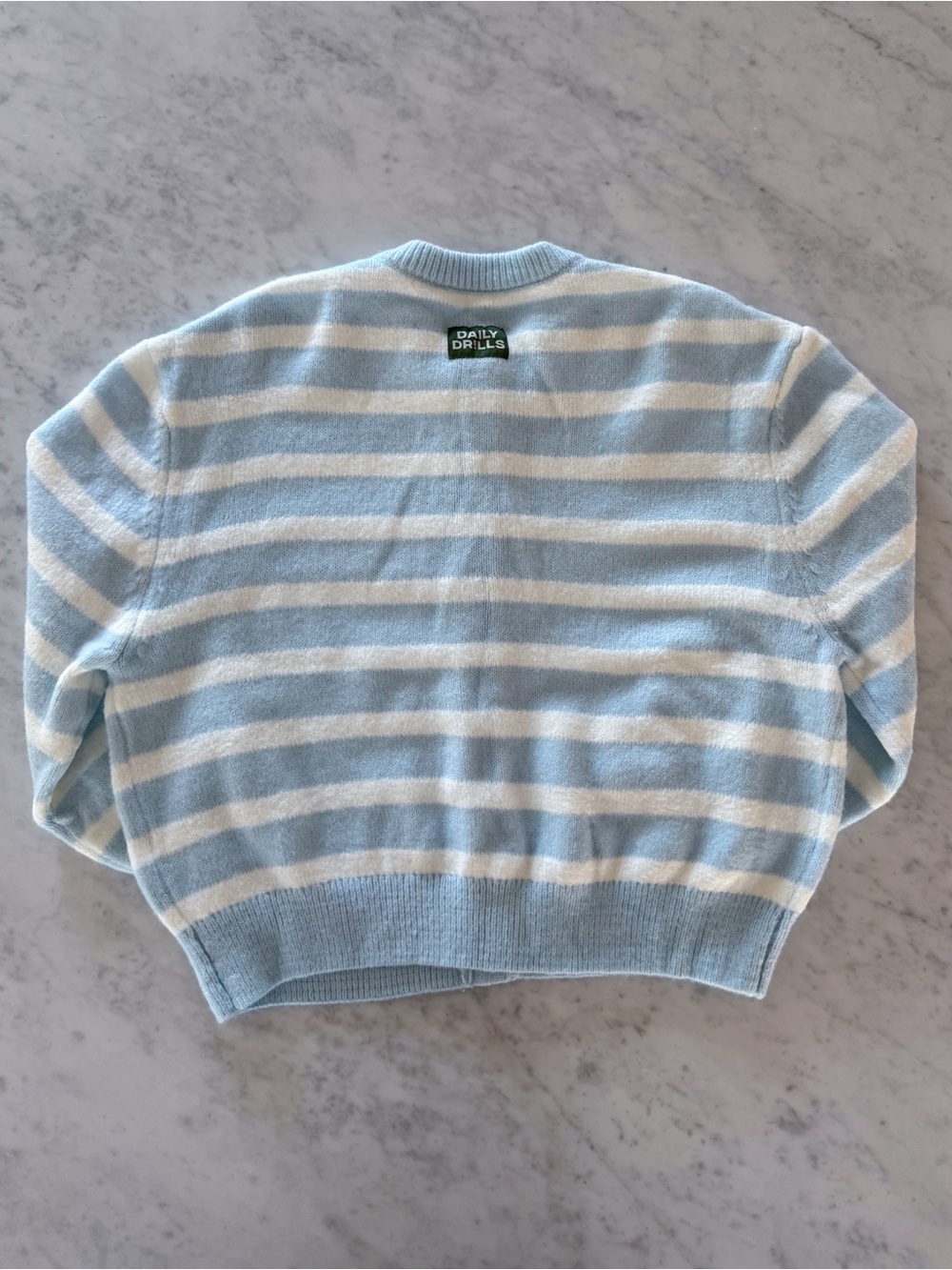 daily drills blue striped knit cardigan - Picture 3 of 5